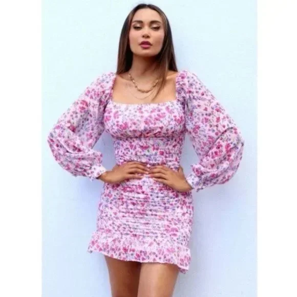 ワンピース ETMON Square Puff Mini Dress, Pink Amazon.com: JKMANO Women's 2024 Puff Sleeve Corset Dress